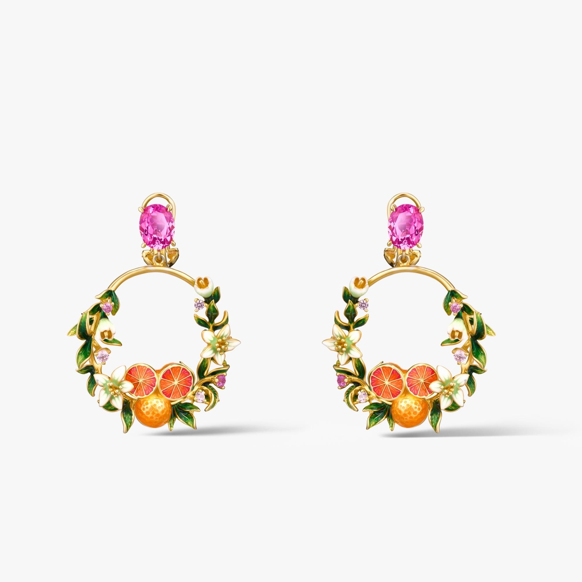 Kolczyki srebrne Kwiaty Nocy Cytrusy