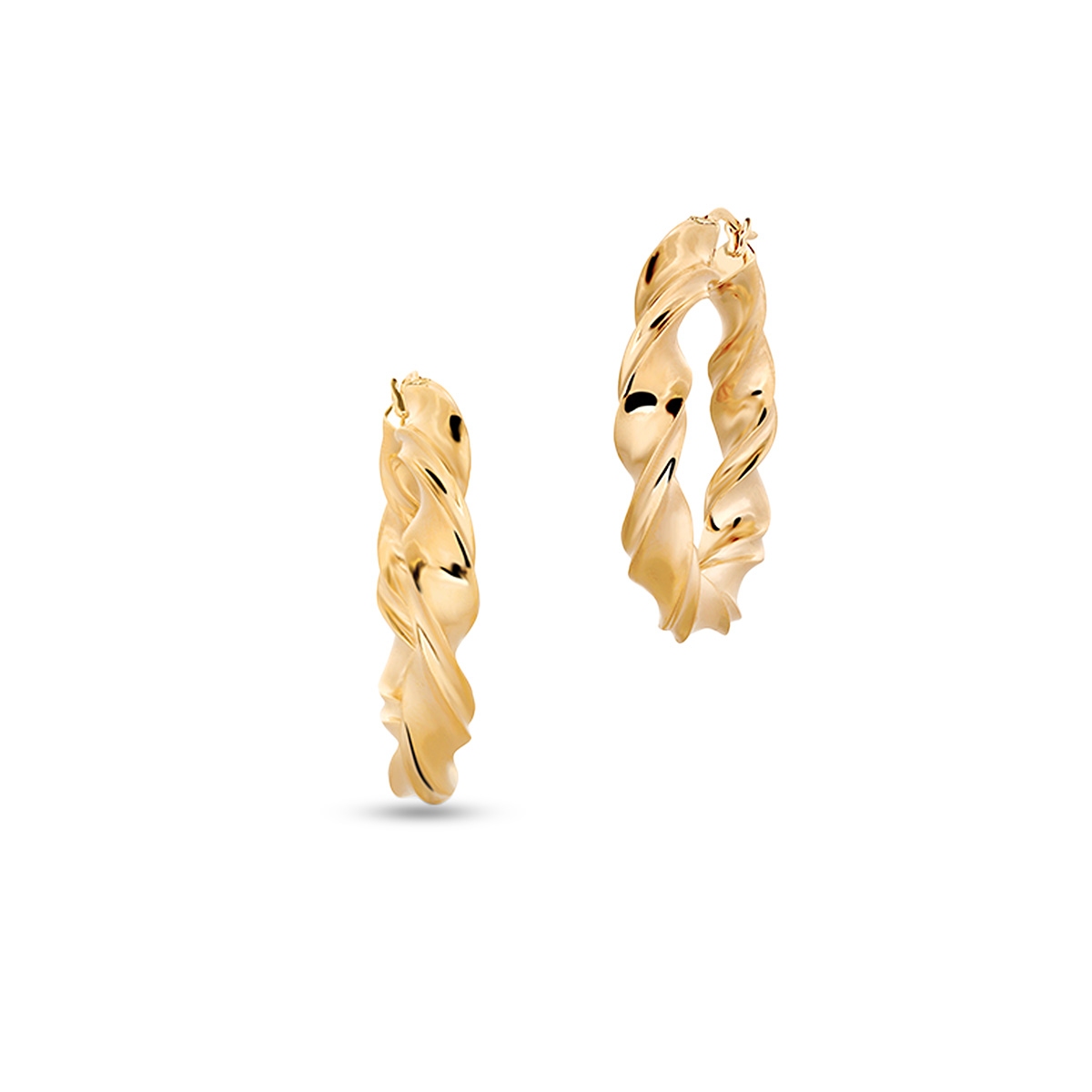 Kolczyki złote skręcone koła