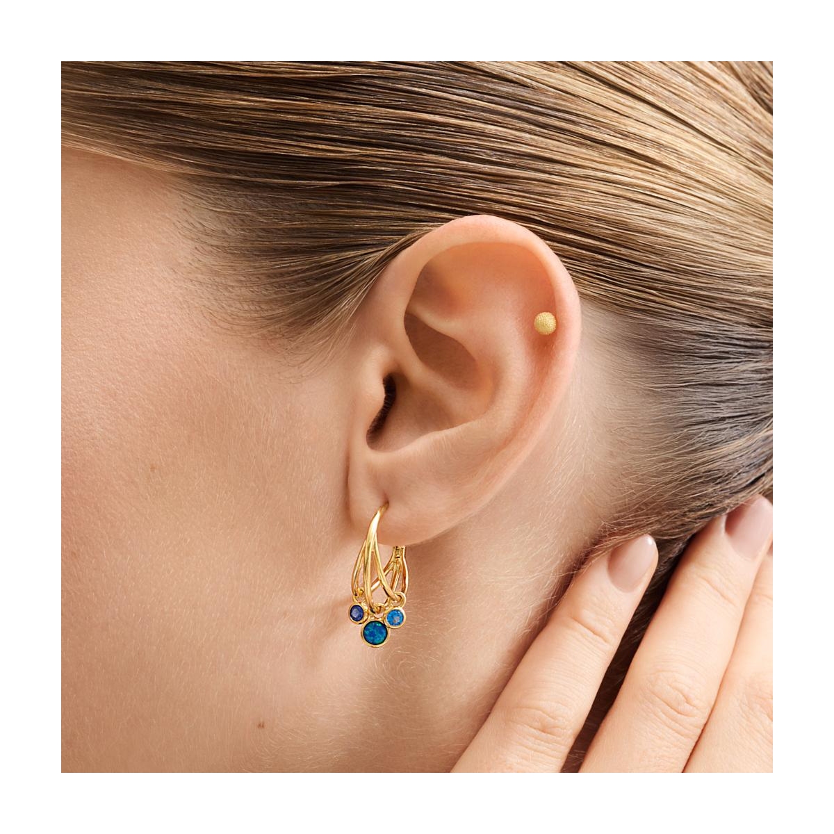 Kolczyk srebrny piaskowana kulka