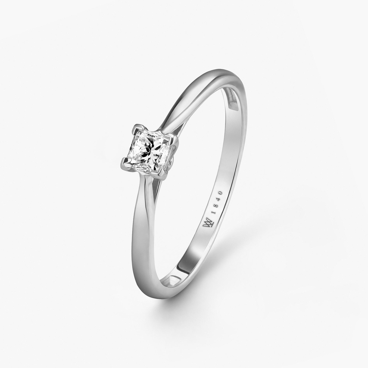 Pierścionek zaręczynowy białe złoto Niezwykły