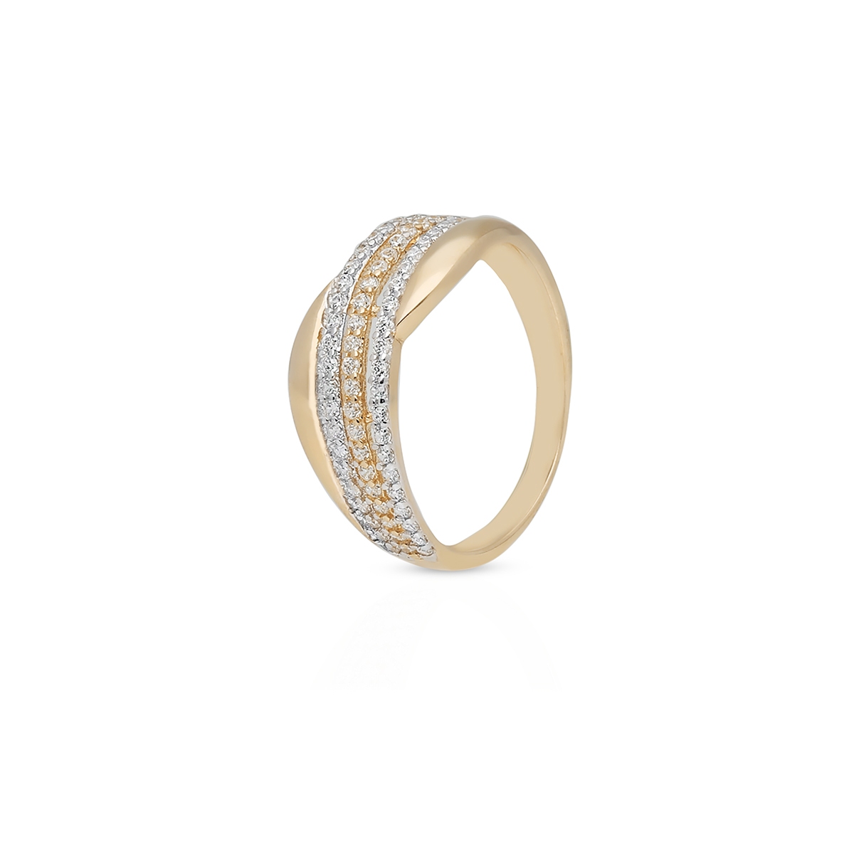 Pierścionek złoty z cyrkoniami