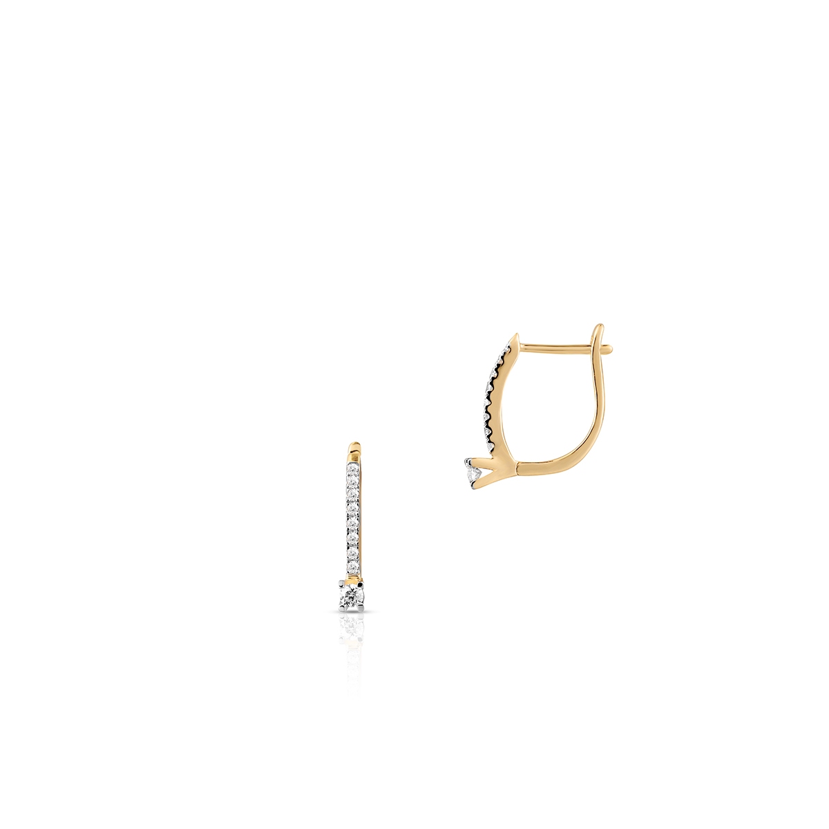 Kolczyki złote z diamentami i brylantami