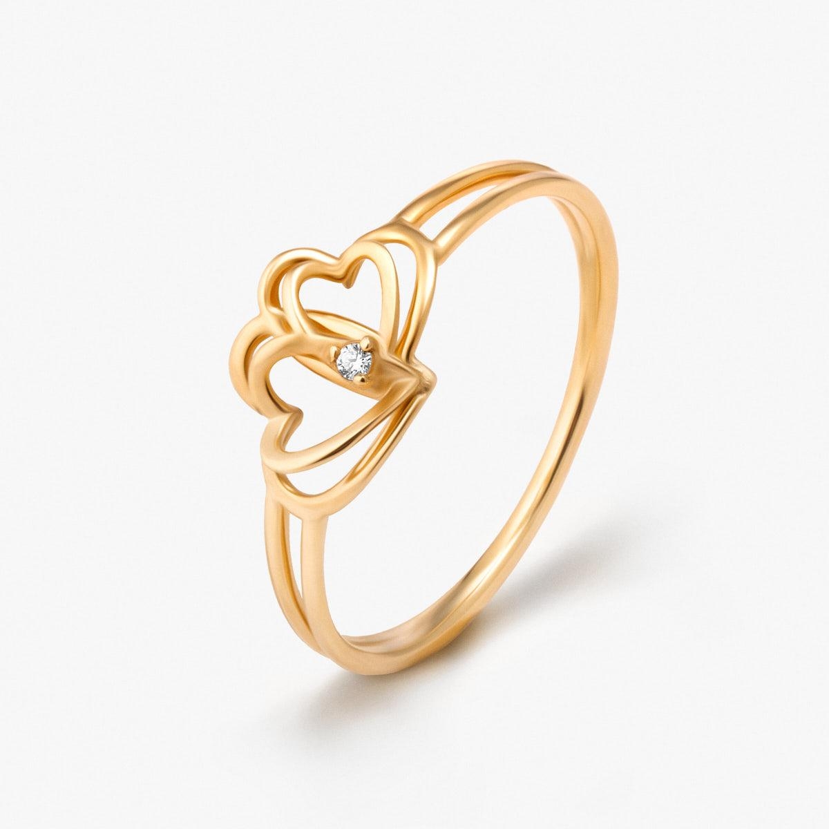Pierścionek złoty z diamentem laboratoryjnym Czułość