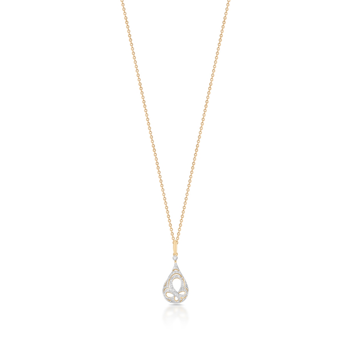 Wisiorek złoty bicolor z brylantami