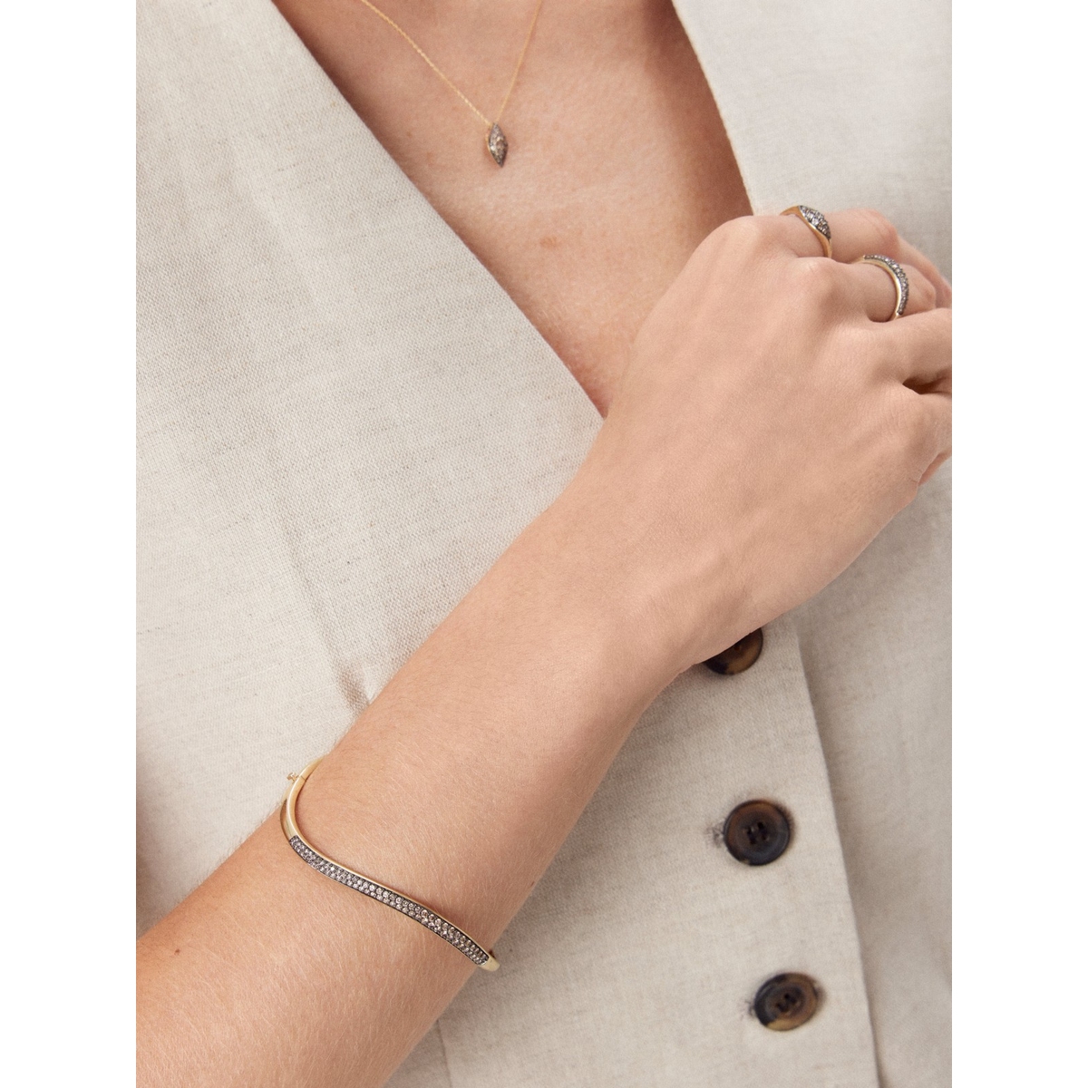 Bransoleta złota z brązowymi diamentami Karmelowa