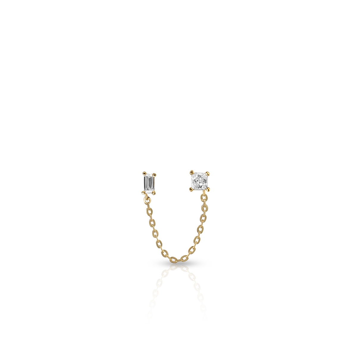 Kolczyk złoty z cyrkoniami