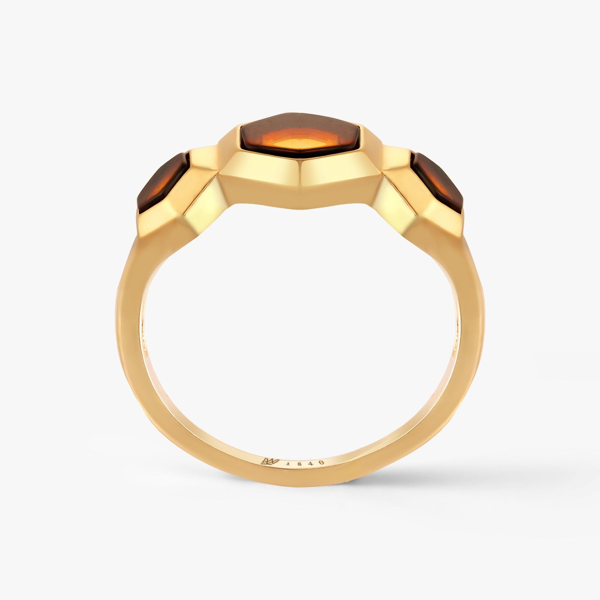 Pierścionek srebrny z bursztynem Miodowa