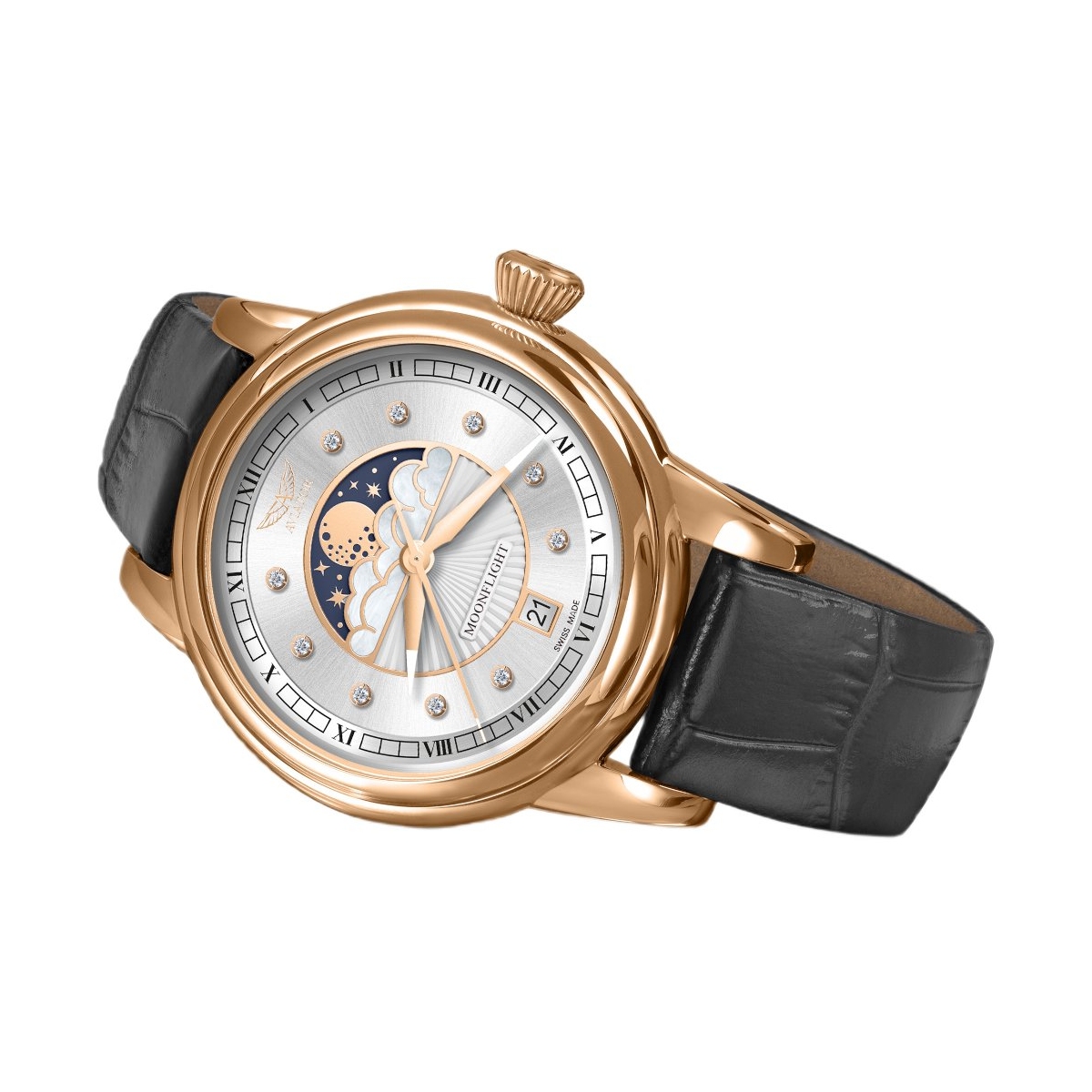 ZEGAREK AVIATOR DOUGLAS MOONFLIGHT DIAMOND EDITION