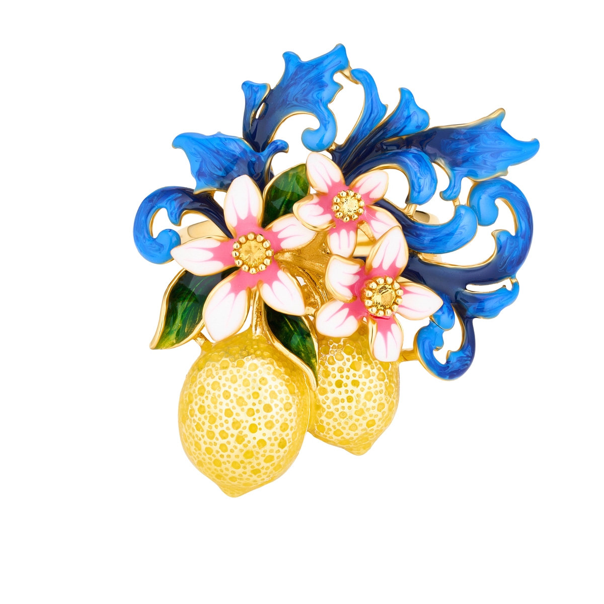 Pierścionek srebrny Kwiaty Nocy Cytrusy