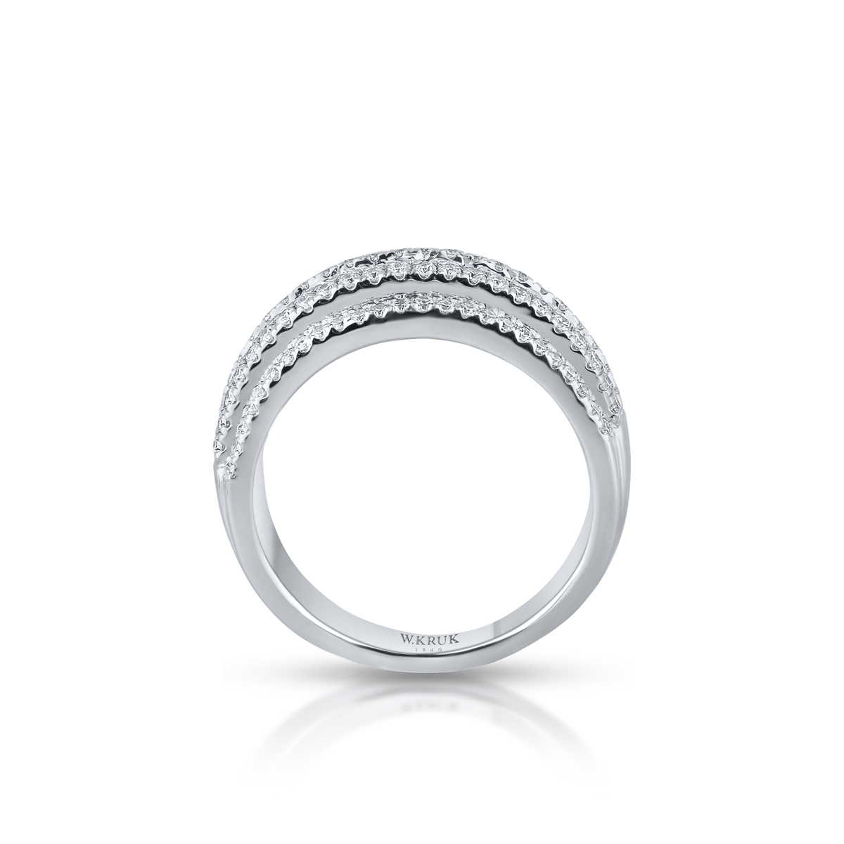 Pierścionek białe złoto z brylantami