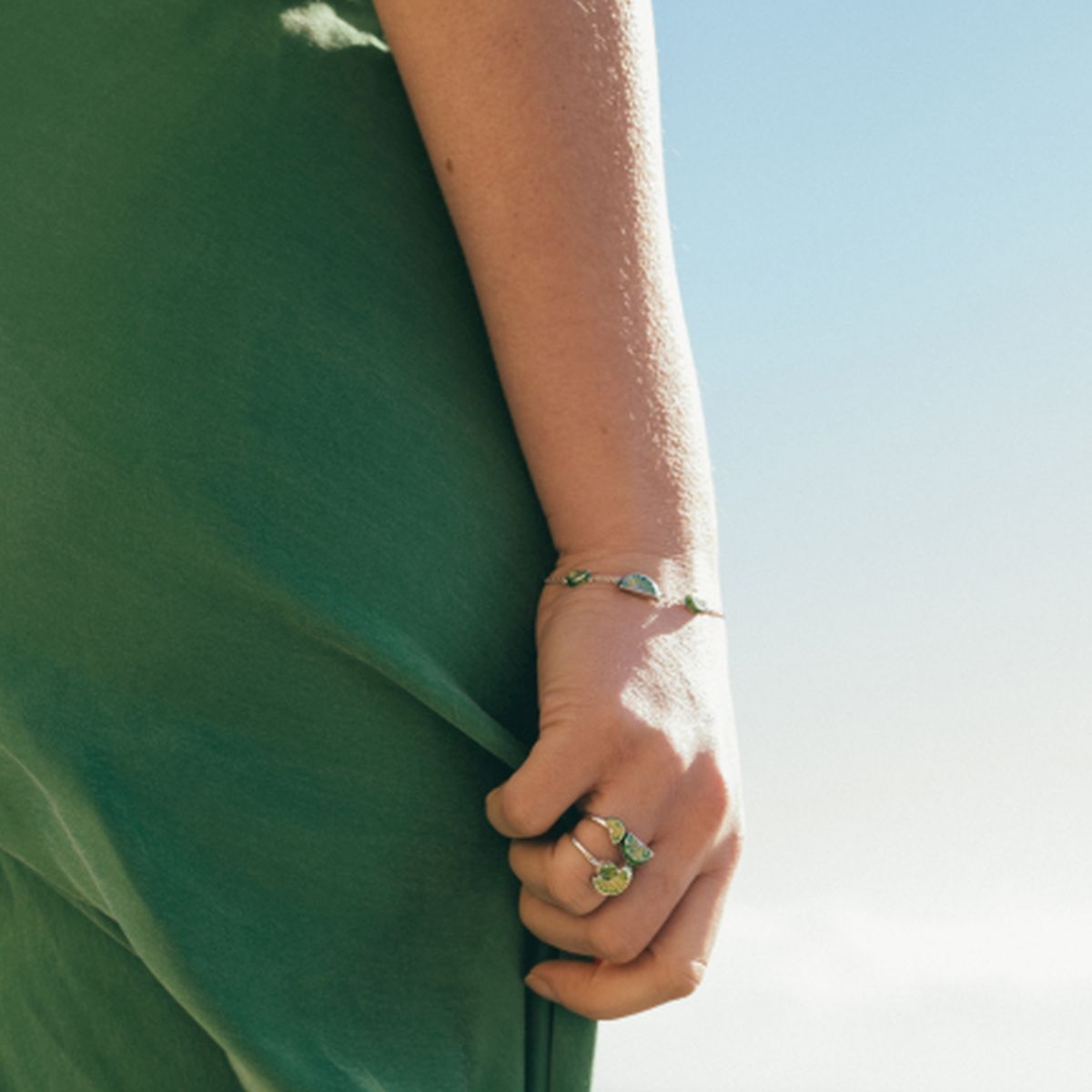 Pierścionek srebrny Kwiaty Nocy Limonki