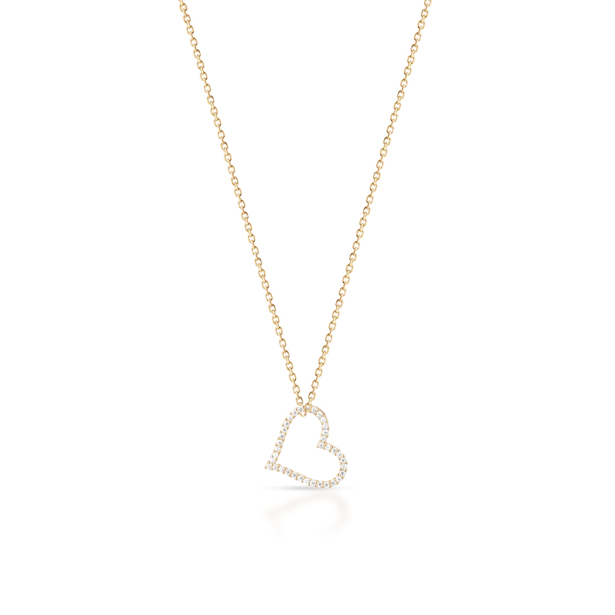 Wisiorek złoty serce z cyrkoniami