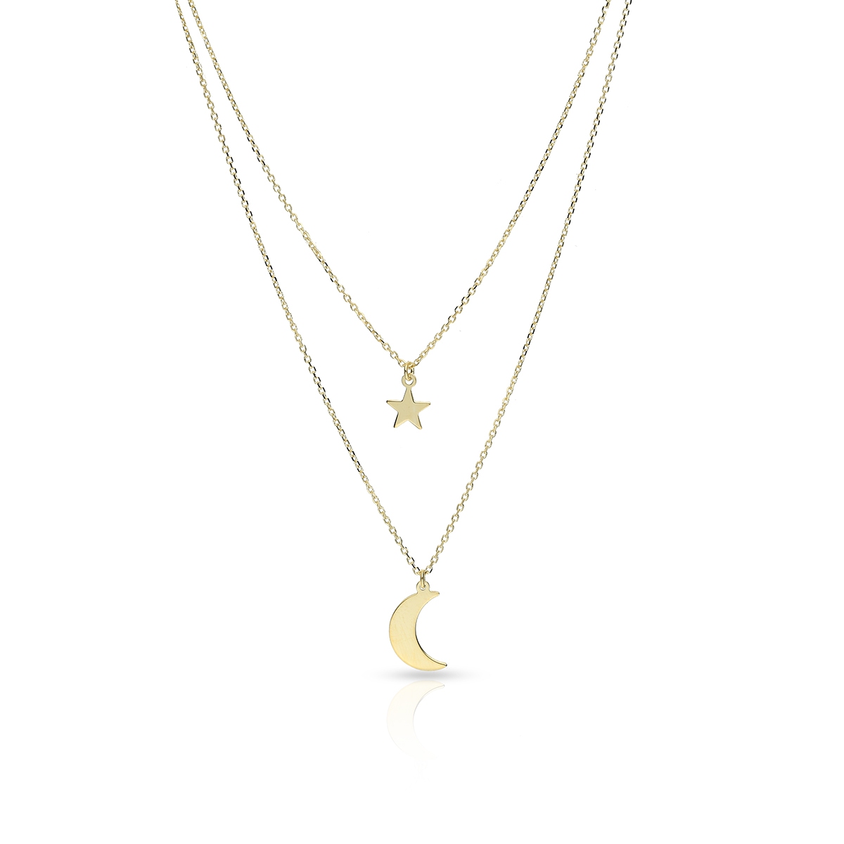 Naszyjnik złoty kaskadowy z motywem astralnym