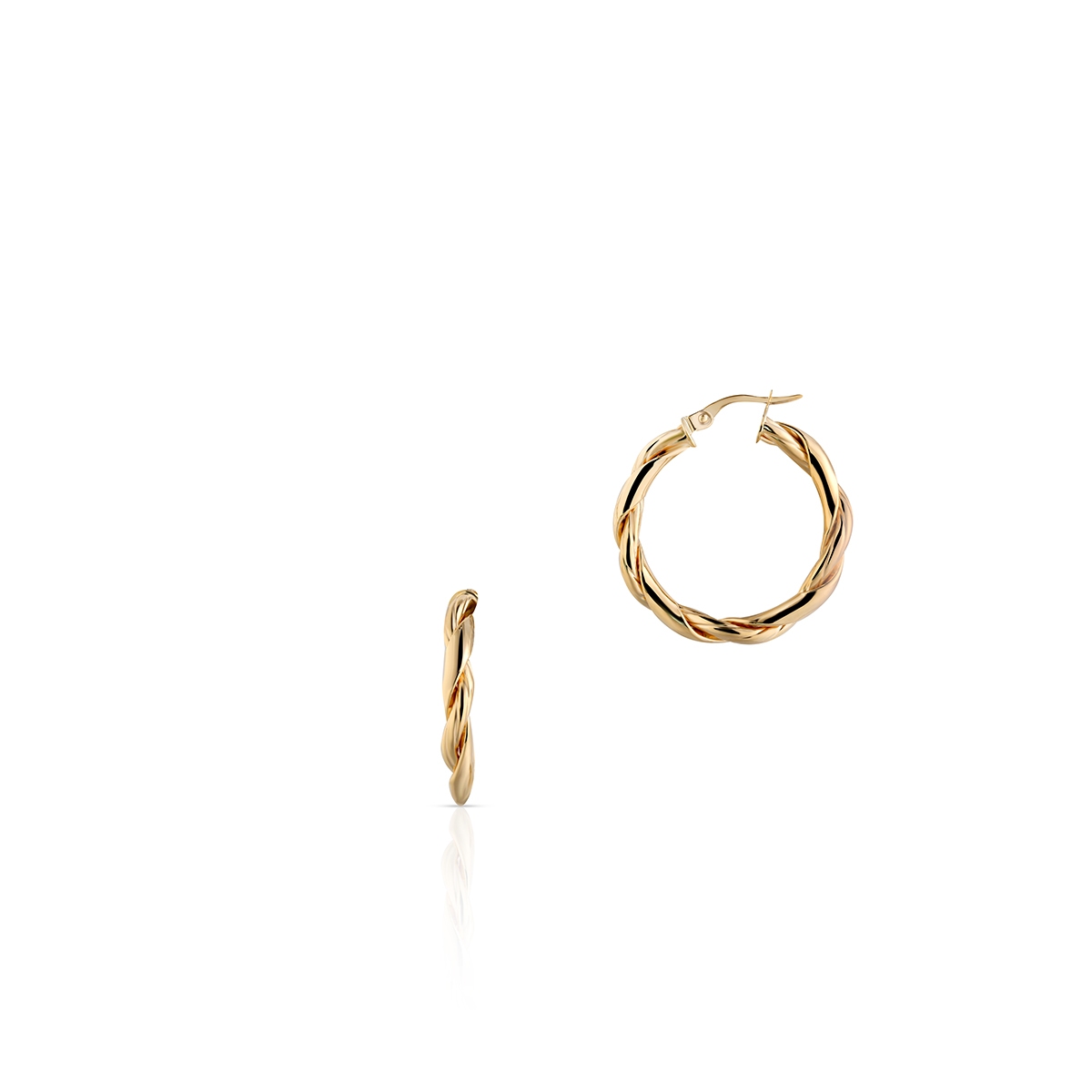 Kolczyki złote plecione koła