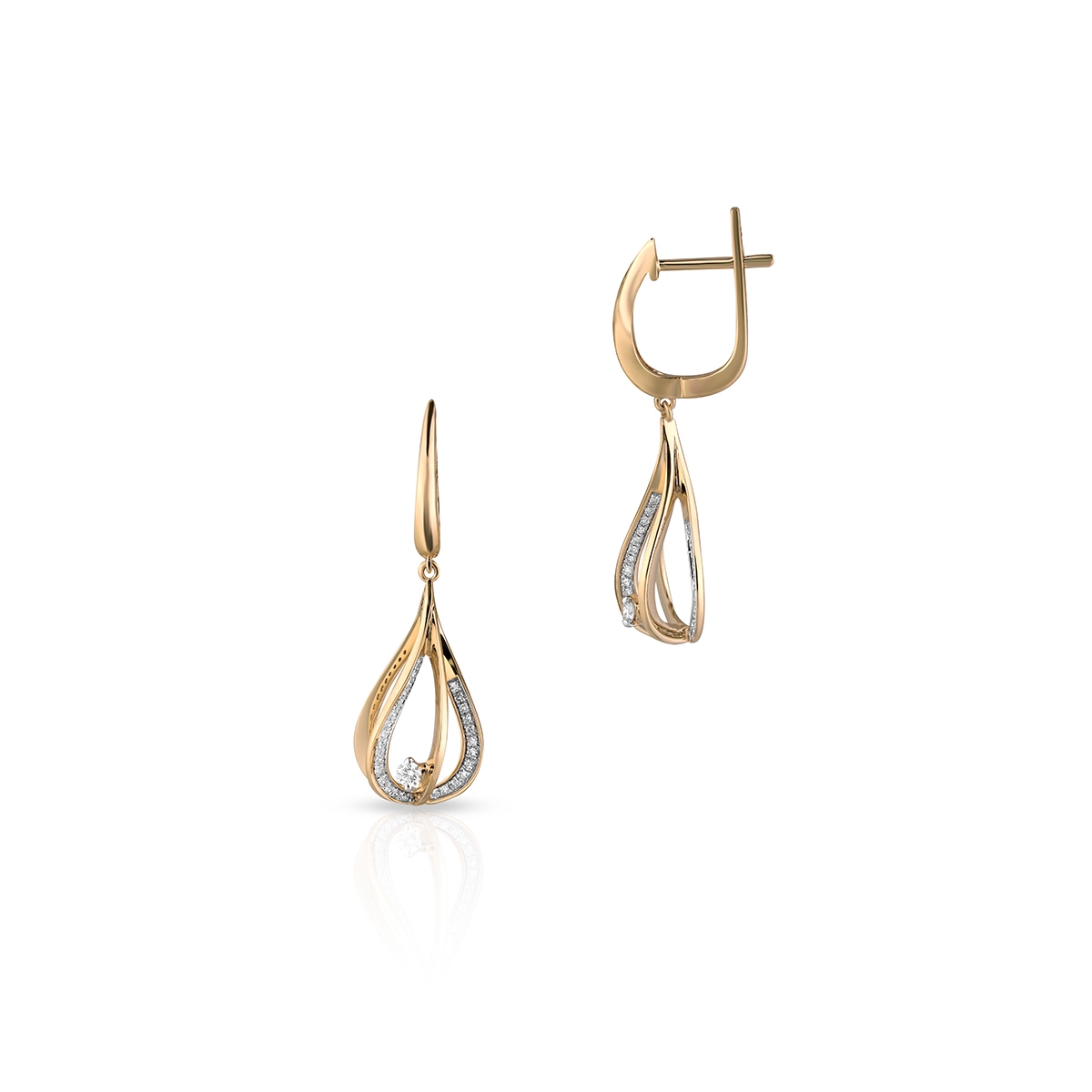 Kolczyki złote z diamentami