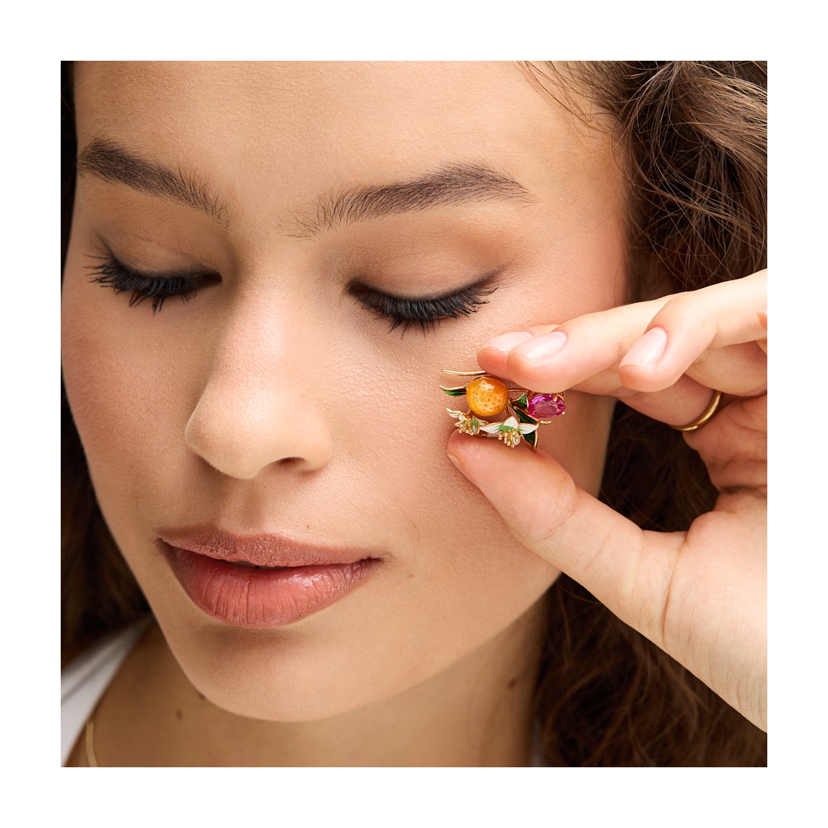 Nausznice srebrne Kwiaty Nocy Cytrusy