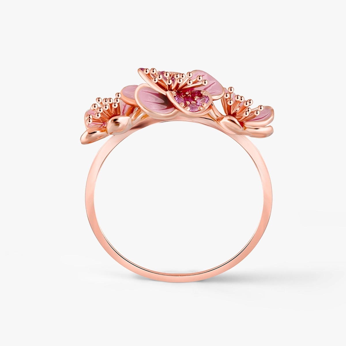 Pierścionek różowe złoto Kwiaty Nocy