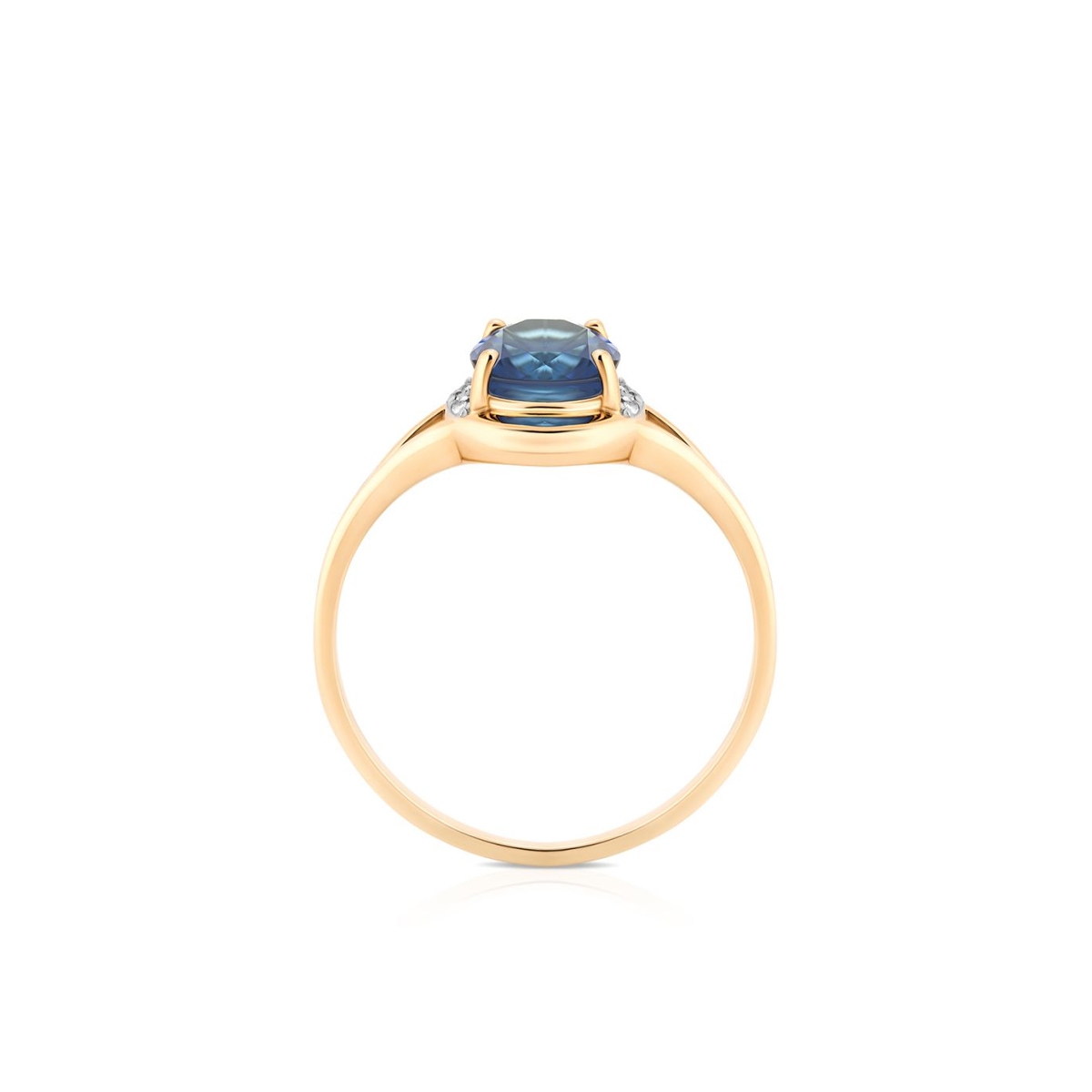 Pierścionek złoty blue topaz