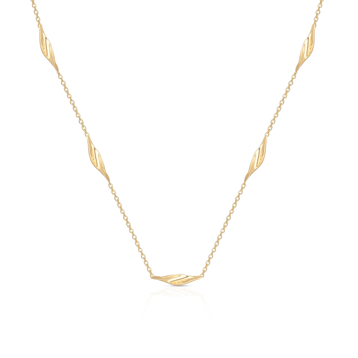 Naszyjnik złoty z motywem liści