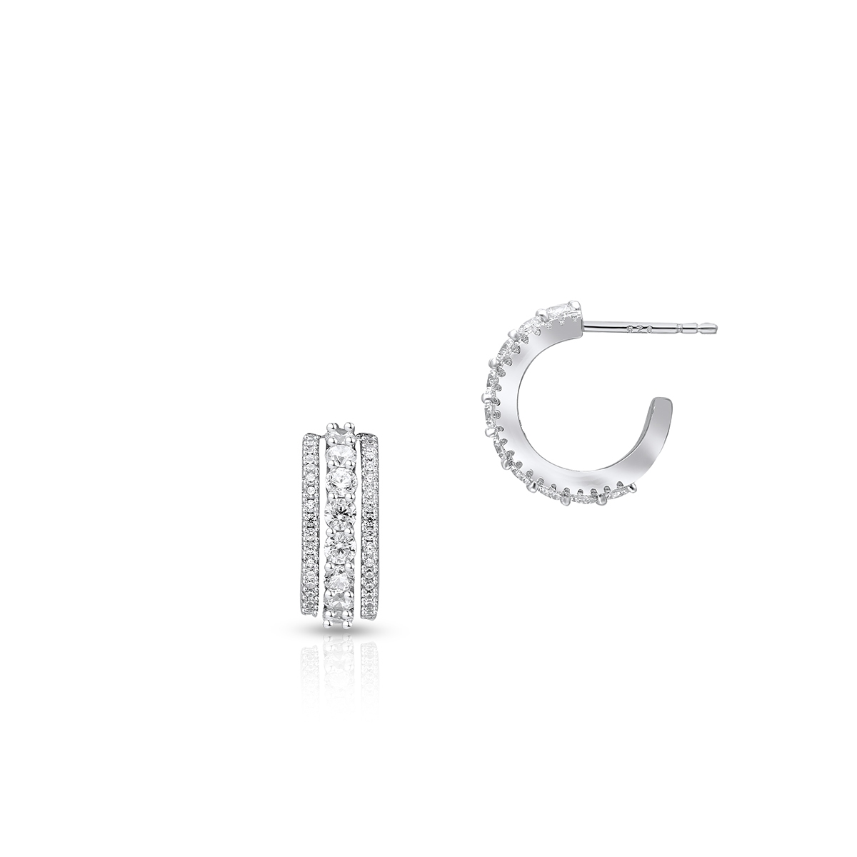 Kolczyki srebrne z cyrkoniami