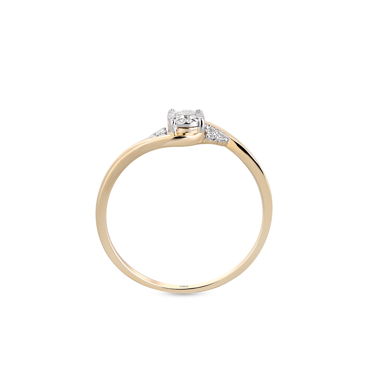 Pierścionek złoty z diamentami