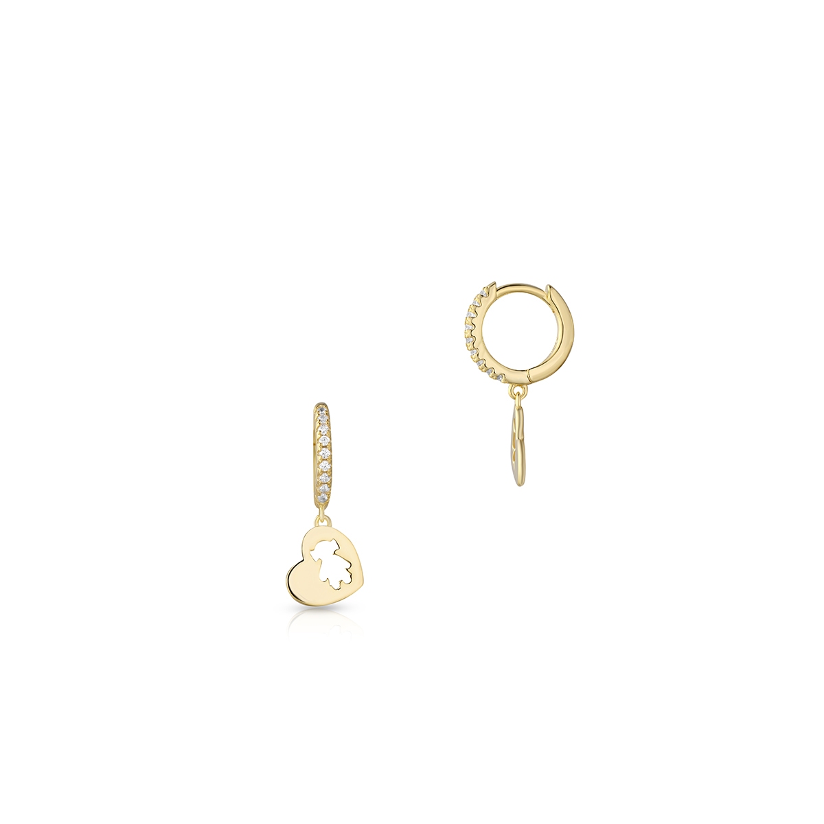 Kolczyki srebrne z serduszkiem i cyrkoniami