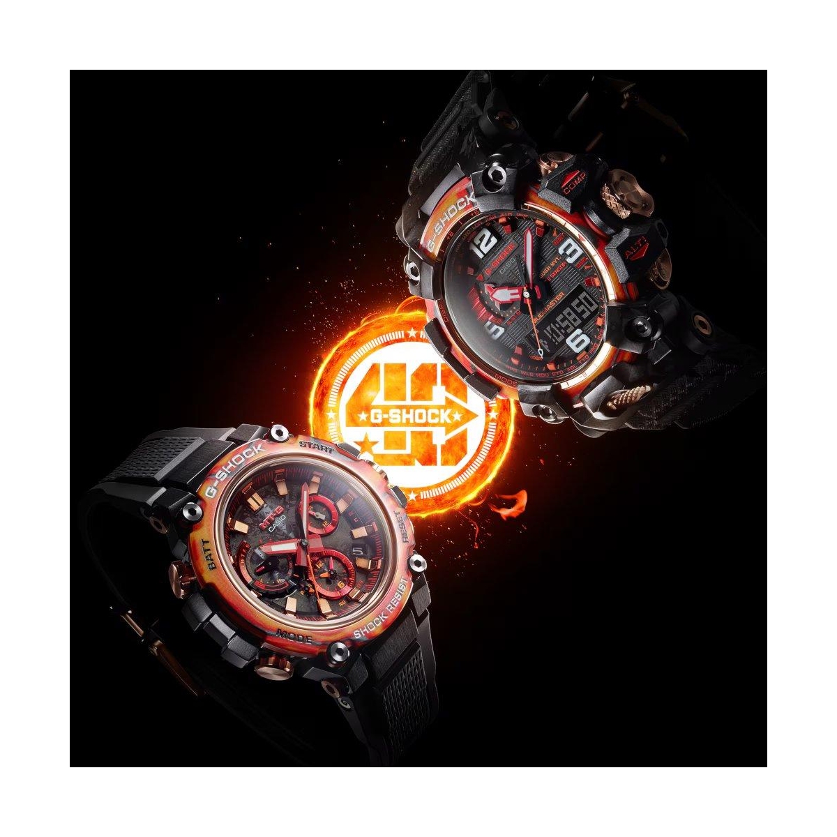 ZEGAREK G-SHOCK MT-G MTG-B3000 SERIES 40TH ANNIVERSARY FLARE RED