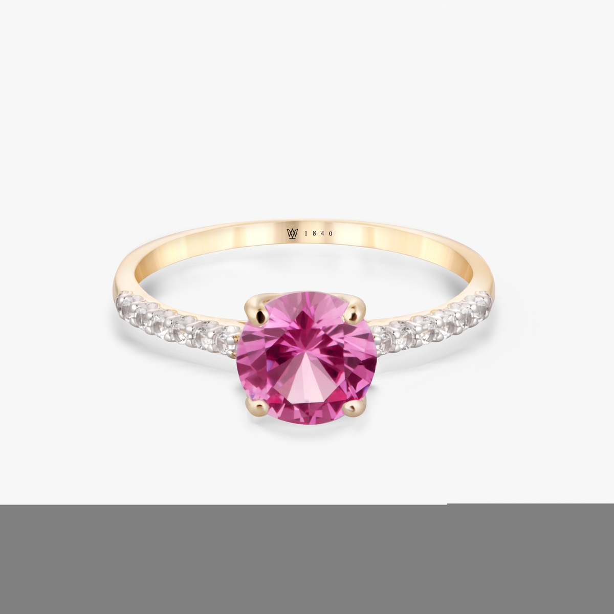 Pierścionek złoty z różowym szafirem Maria Antonina