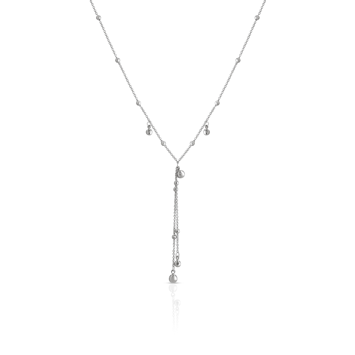 Naszyjnik srebrny krawatka z kulkami