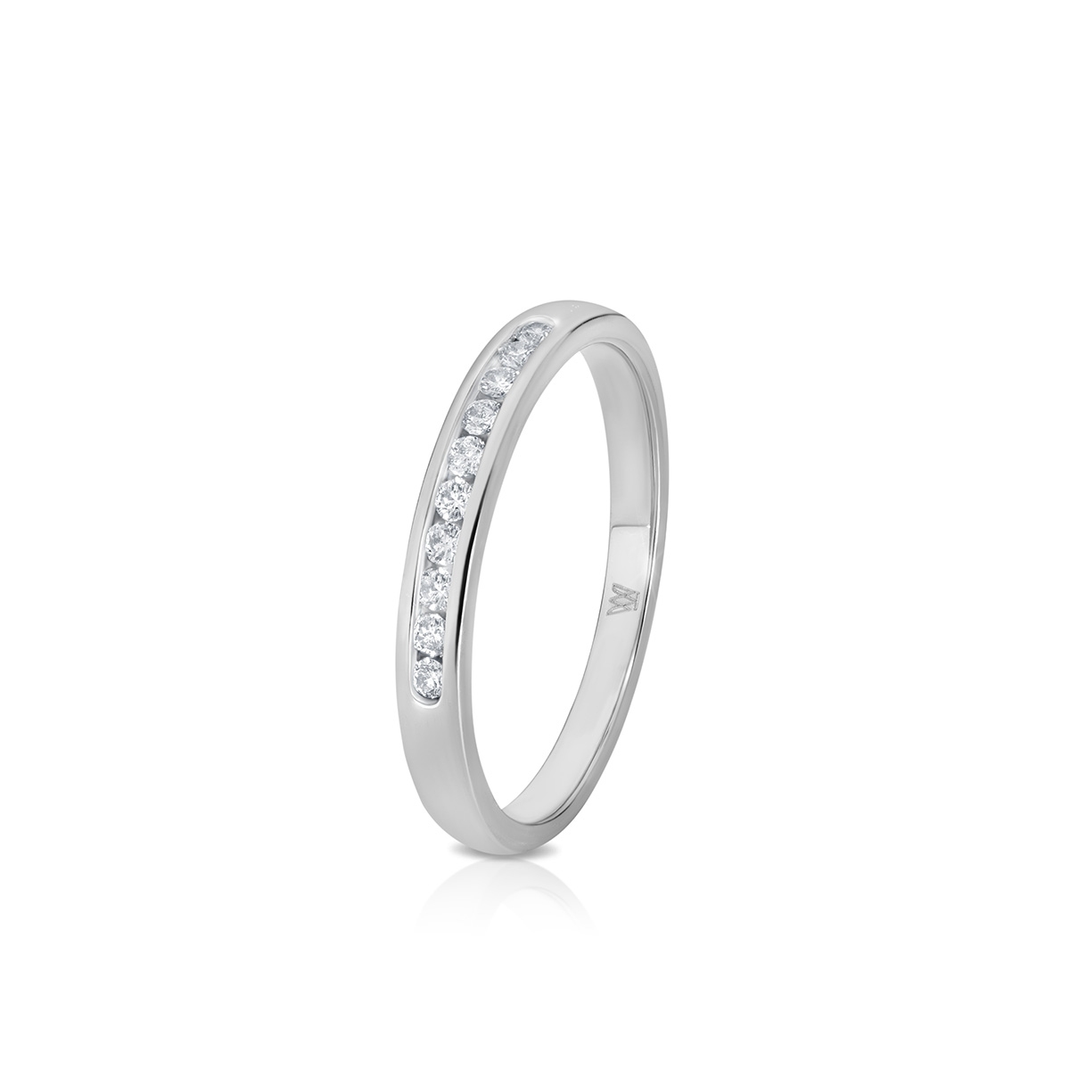 Pierścionek białe złoto z diamentami