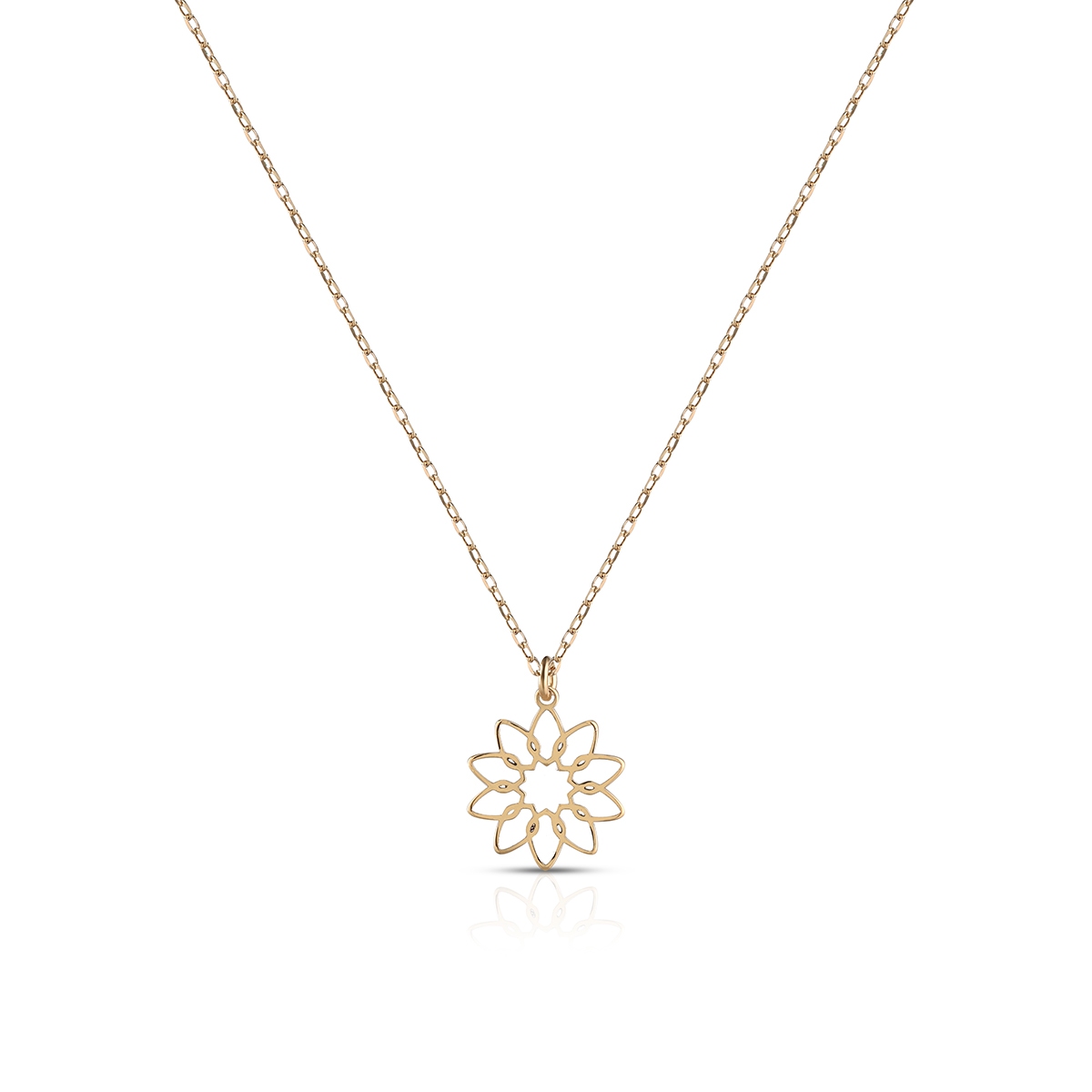 Naszyjnik srebrny pozłacany słonecznik