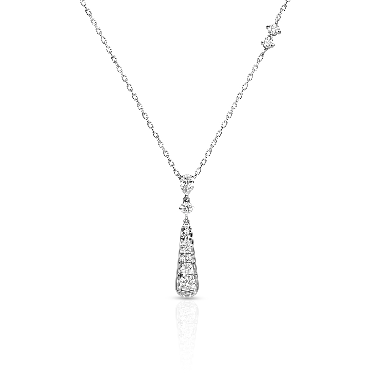 Naszyjnik białe złoto z brylantami