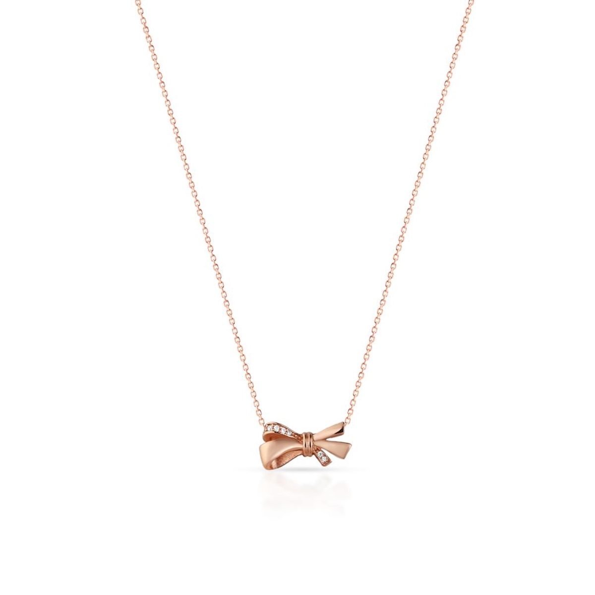 Naszyjnik srebrny pozłacany kokardka