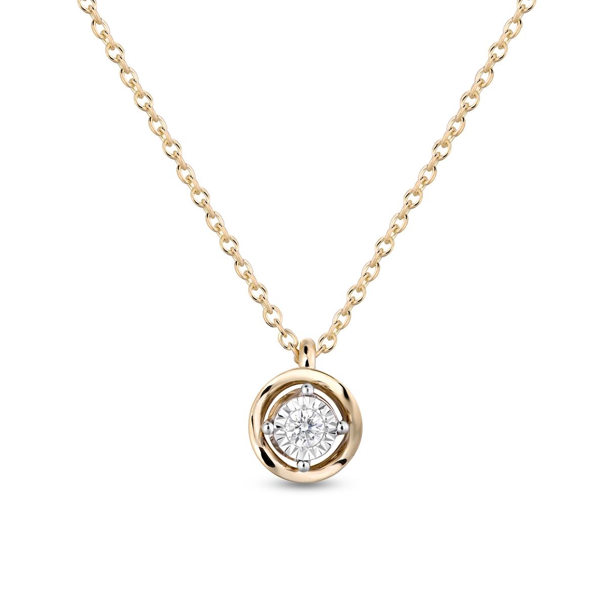 Naszyjnik złoty z diamentem