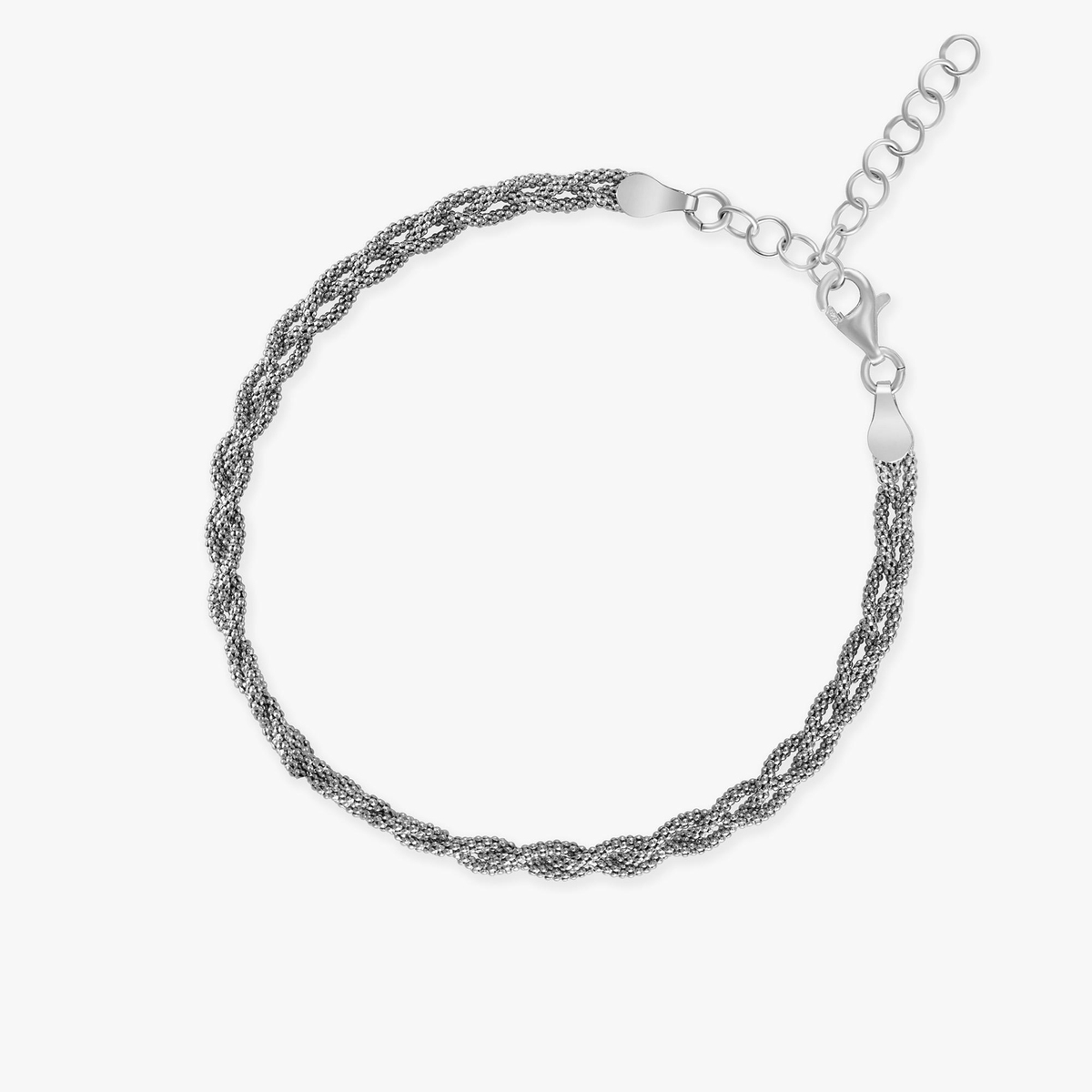 Bransoleta srebrna przeplatana