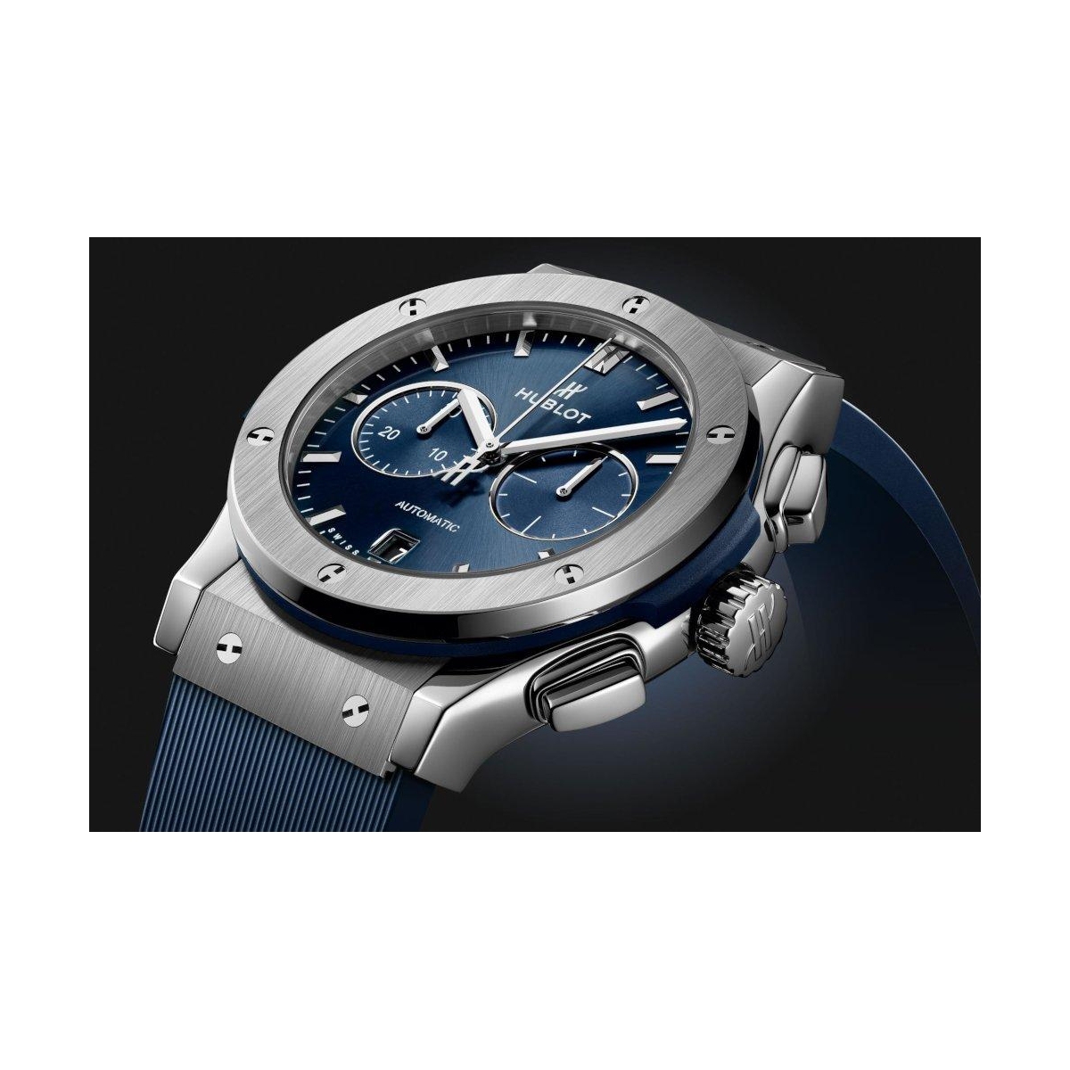 ZEGAREK HUBLOT CLASSIC FUSION CHRONOGRAPH TITANIUM BLUE