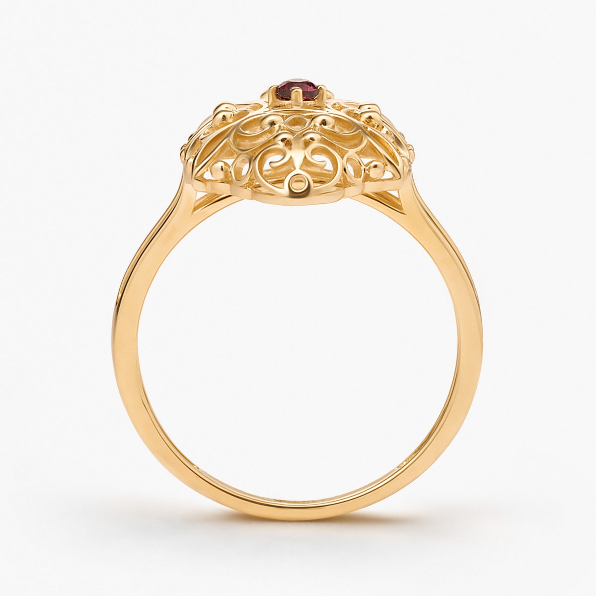 Pierścionek złoty z rodolitem Royal Star