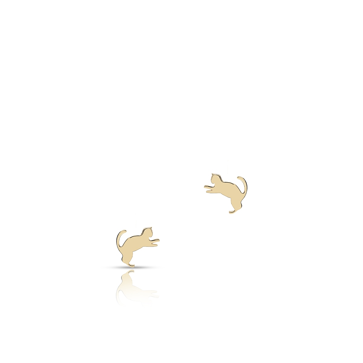 Kolczyki srebrne pozłacane koty