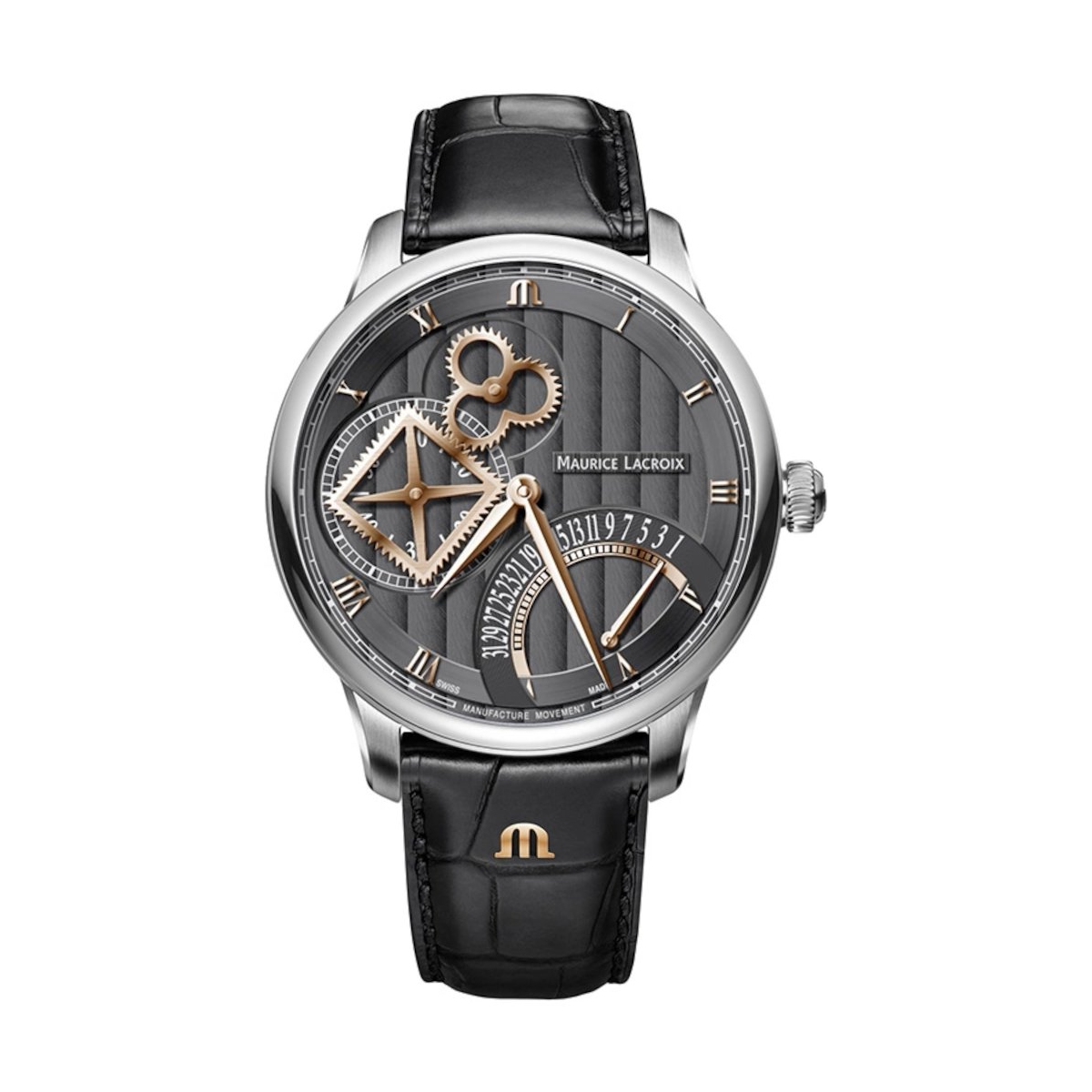 ZEGAREK MAURICE LACROIX Masterpiece Square Wheel Retrogade