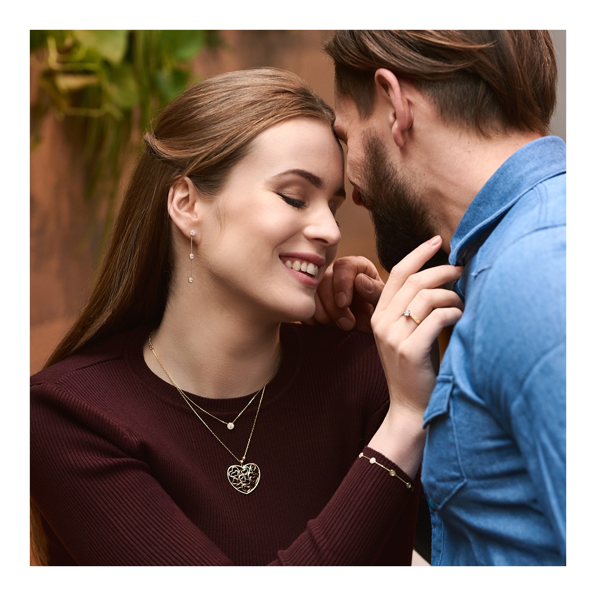 Wisiorek złoty ażurowe serce