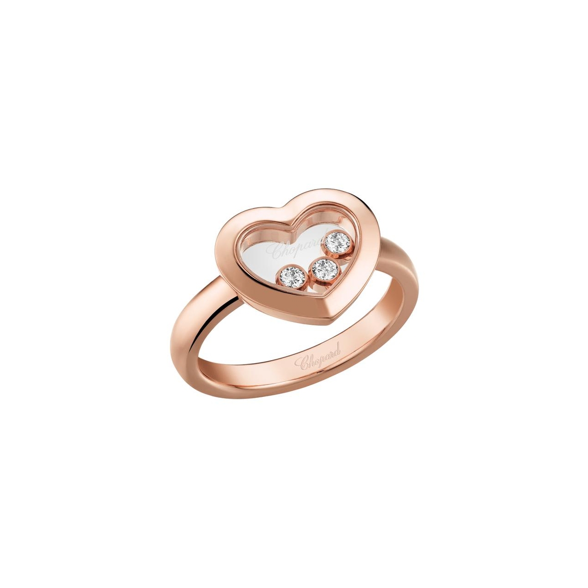 Pierścionek różowe złoto HAPPY HEARTS CHOPARD