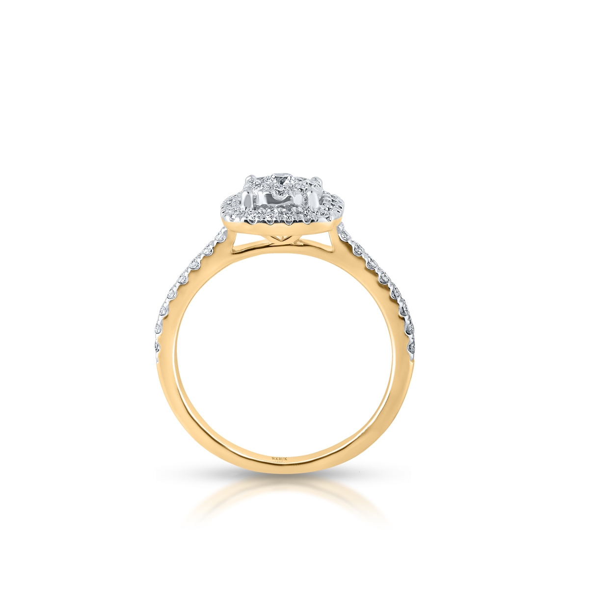 Pierścionek złoty z brylantami