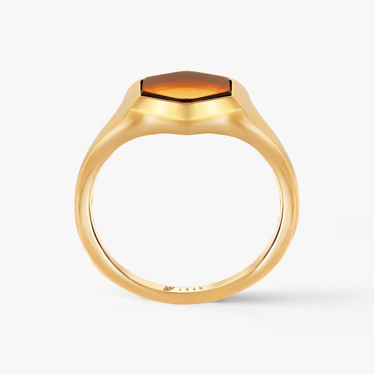 Pierścionek srebrny z bursztynem Miodowa