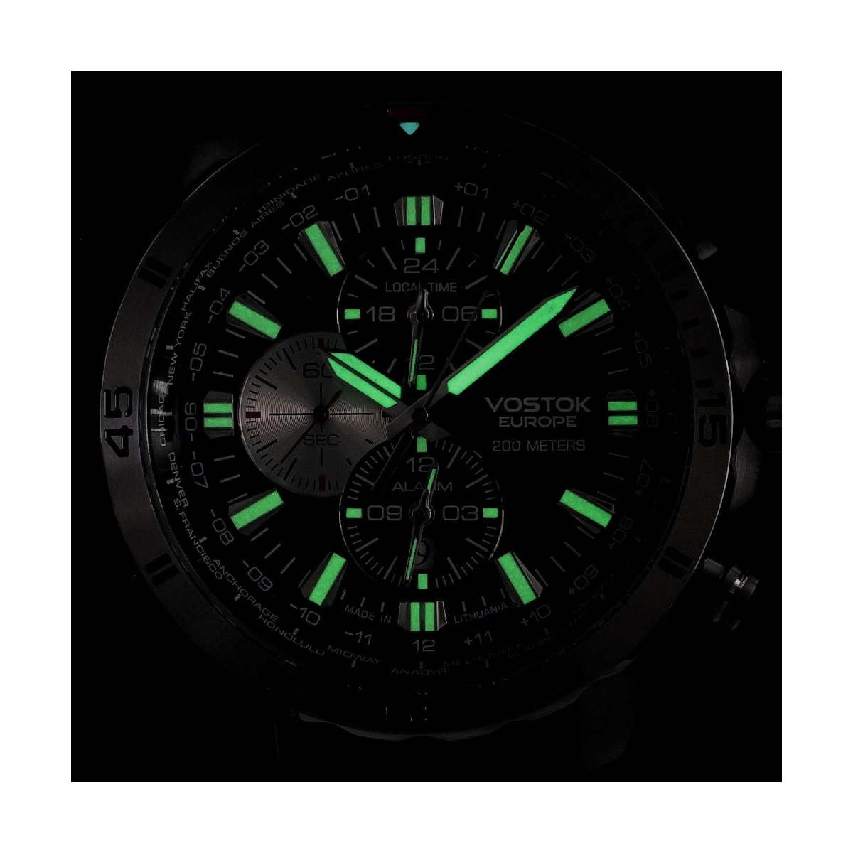 ZEGAREK VOSTOK EUROPE ALMAZ SPACE STATION DUAL TIME