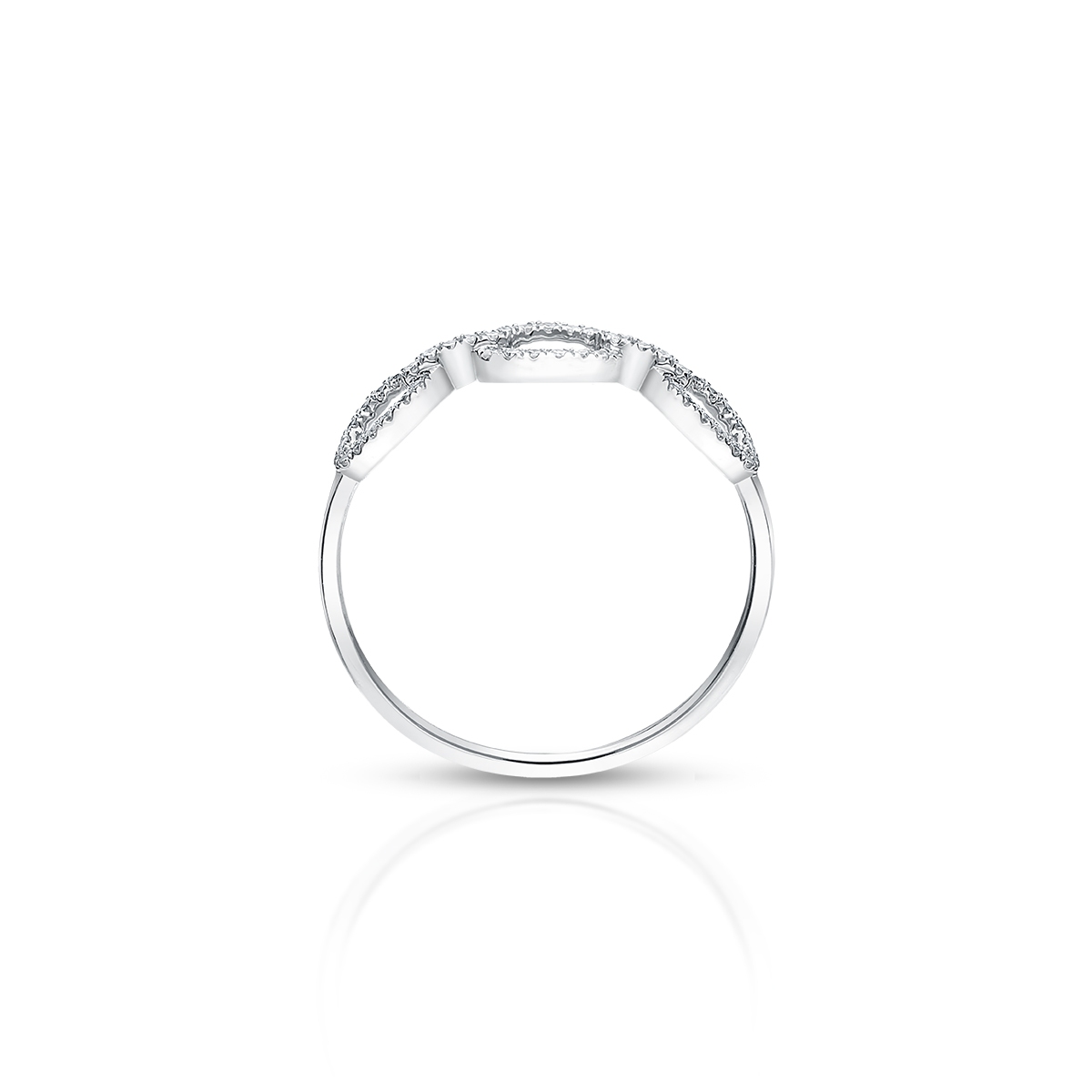 Pierścionek białe złoto z diamentami