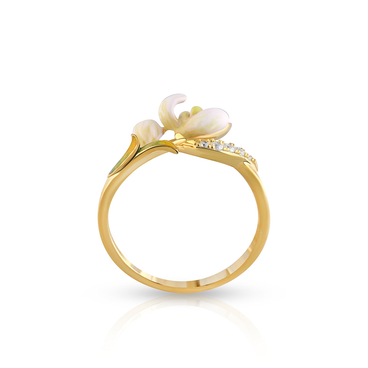 Pierścionek srebrny Kwiaty Nocy Konwalia