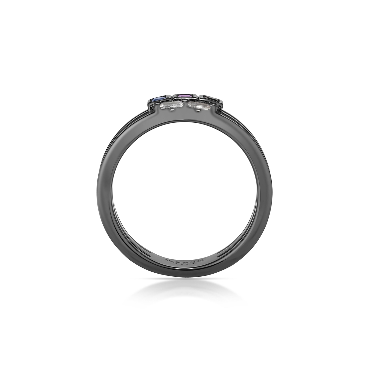 Pierścionek srebrny czarne rodowanie METEORY