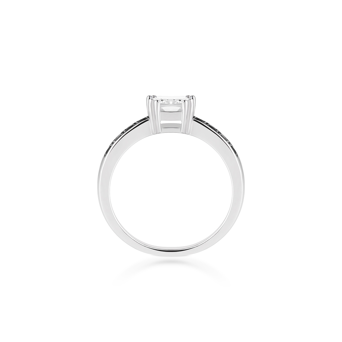 Pierścionek srebrny ze spinelami i cyrkonią