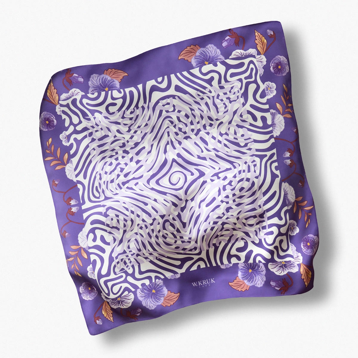 Chusta jedwabna Kwiaty Nocy Bratki