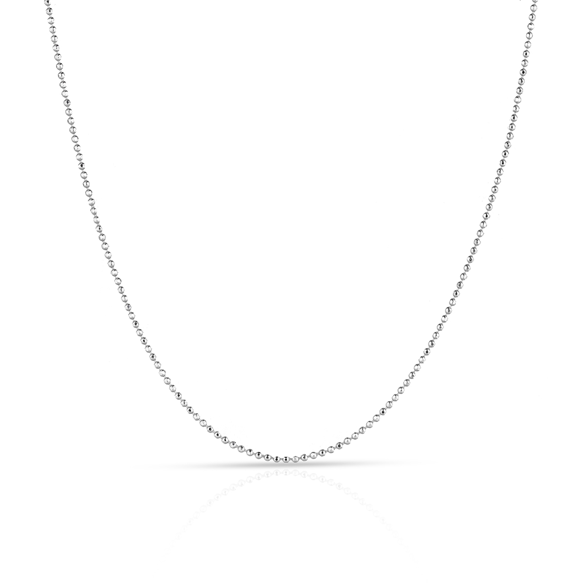 Łańcuszek białe złoto kulka